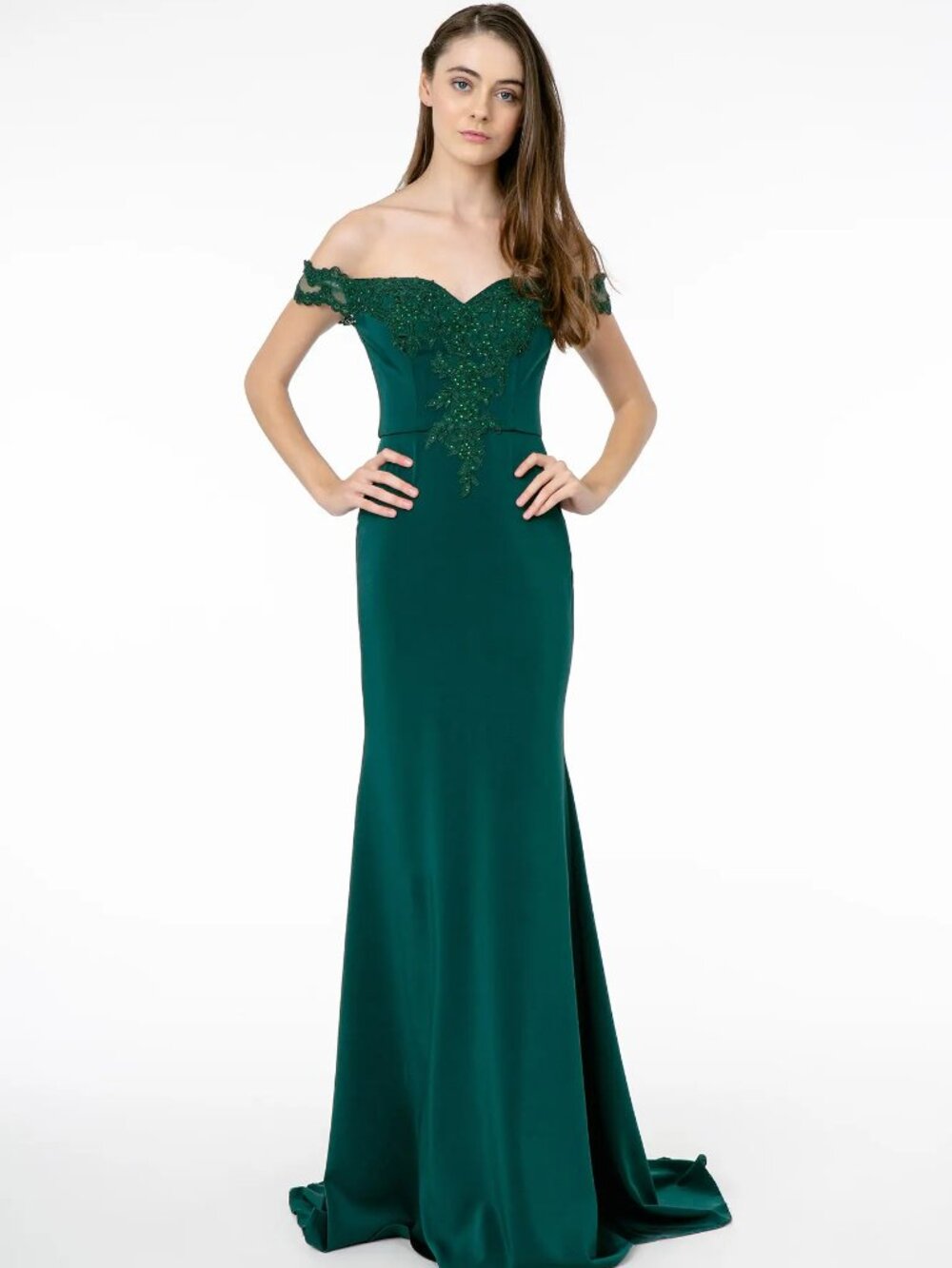 NEW TEAL Jersey & Mesh Sweetheart Prom Gown Floor Length GL2958
